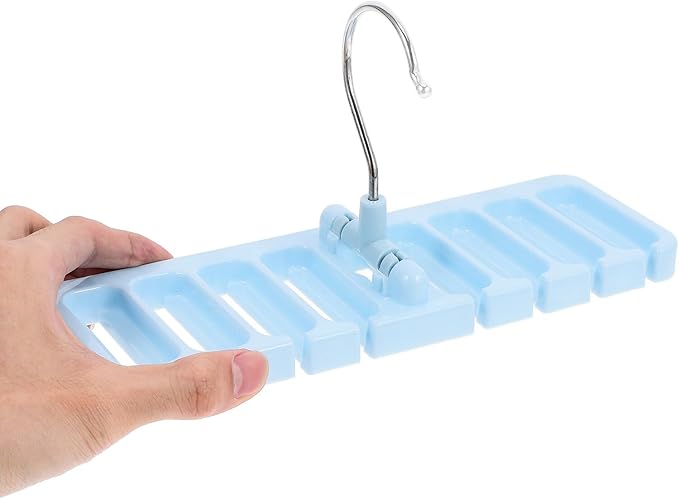 Luxshiny Multipurpose Belt and Tie Hanger Rack, Small Sky-Blue Scarf Organizer for Closet Storage, Space-Saving Belt Display and Wardrobe Accessory Organizer
