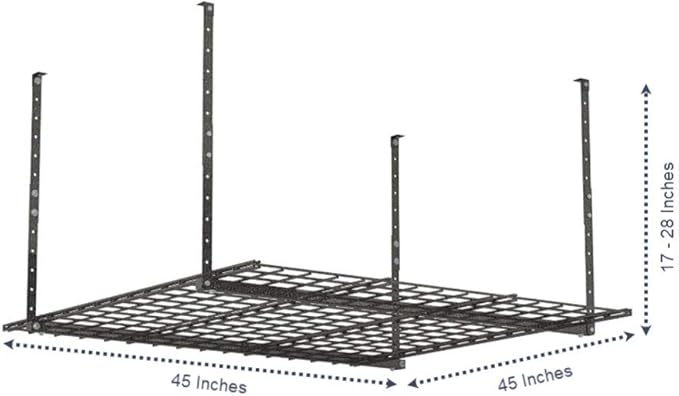 Hyloft 00625 45-Inch x 45-Inch Overhead Steel Garage Storage System & Rack,Hammertone