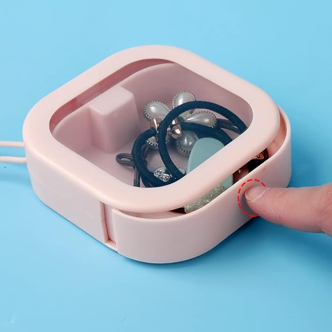 2 Pack Hair Tie Organizer Hair Accessories Container Travel Q-Tips Holder Cotton Swab Holder Hair Clip Container Jewelry Holder Box Small Items Organizer