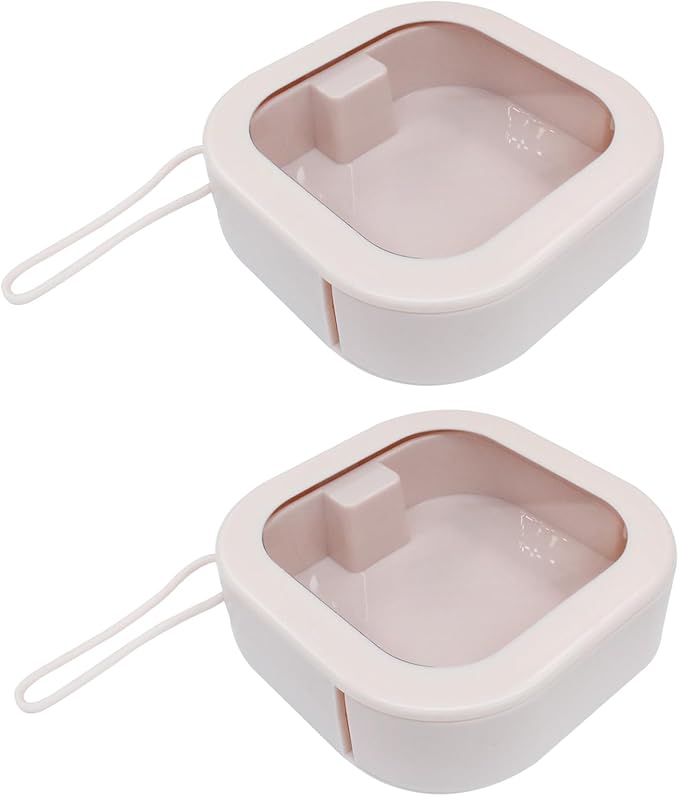 Zorfeter 2 Pack Portable Hair Tie Organizer, Small Hair Accessories Holder Clip Jewelry Organizer, Stackable Storage Box for Travel/Girls Women(Pink)