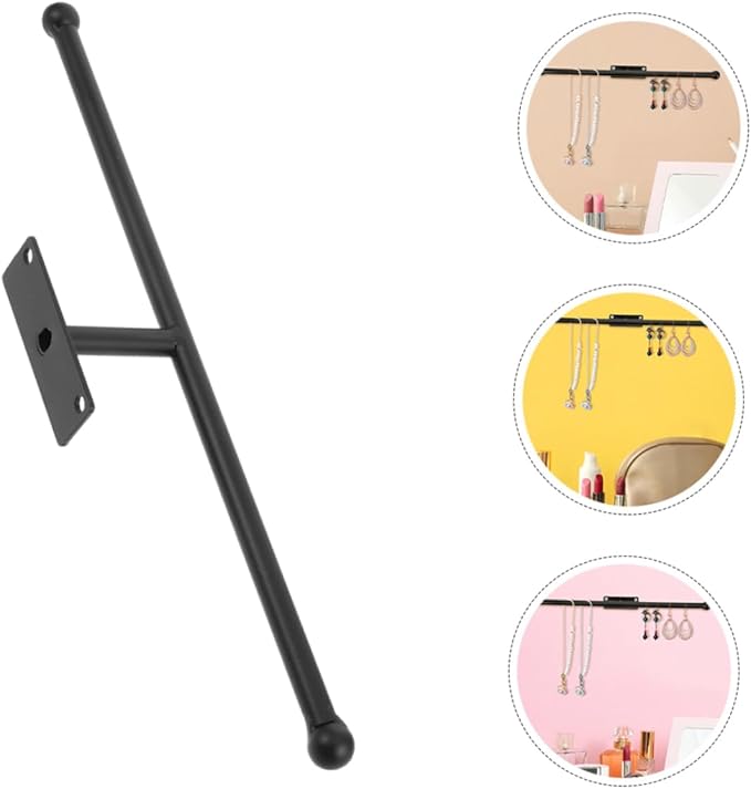 Cabilock Wall Mounted Jewelry Organizer Hangable Necklace Rack with Hooks Storage Shelf for Earrings and Bracelets Decorative Jewelry Display for Home
