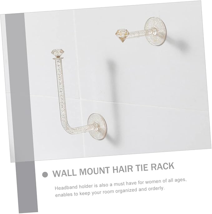 Wall-Mounted Headband Storage Rack Hairband Organizer Hooks for Jewelry and Accessories Display 5.70X2.59X1.57In Durable Hair Rings Holder for Home Decoration
