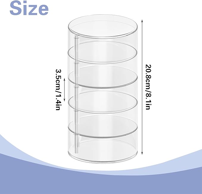 Belt Organizer, 5 Layers Acrylic Belt Storage Holder, Rotatable Belt Display Case, Clear Storage Box for Belt, Jewelry, Watch, Bracelets and Other Accessories