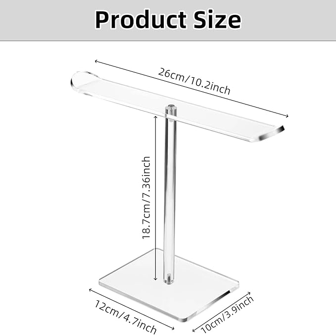 Acrylic Headband Holder Organizer Headband Stand for Women and Girls Compact Hair Accessory Display Holder (Clear)