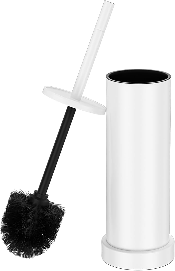 Toilet Brush and Holder Set: 304 Stainless Steel (White)