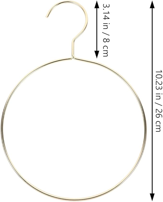 PRETYZOOM Stainless Steel Belt and Scarf Ring Hanger, Metal Wardrobe Organizer with Circle Tie Rack for Home Closet Storage, Gold Color Accessory Organizer for Scarves and Belts