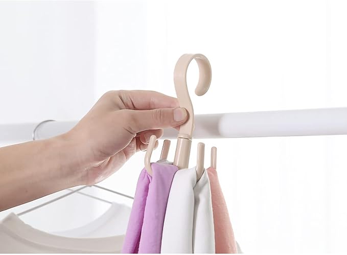 2PCS Rotating Handbag Hanger, Hoodie Hanger 360 Degree Rotating Closet Organizers with 4 Claws, Scarf Tie Rack Hooks for Belts 4 Colors, Multifunctional Closet Handbag Hook Scarf Hanging (Green)