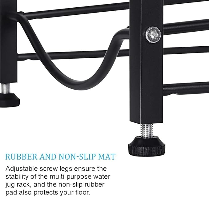 LIANTRAL 5 Gallon Water Bottle Rack - Detachable Heavy Duty 3-Tier Stand for Home, Office (Black)