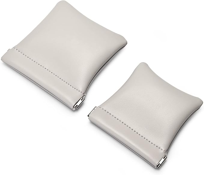 PU Leather Jewelry Travel Bag Leather Jewelry Pouch Christmas,Wedding Party Favor Gift Bag (L, Grey)