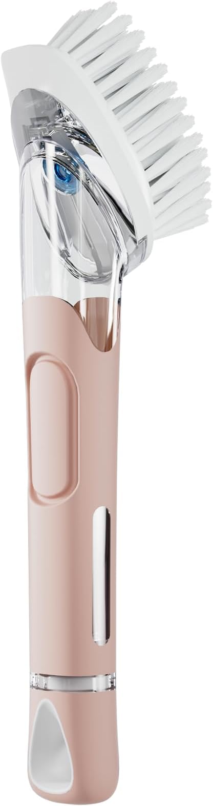 RIMAY Dish Brush with Soap Dispenser, Dish Washing Brush with Handle, Soap Dispensing Dish Brush, Soap Brush for Kitchen Sink, Dish Wand Kitchen Brushes for Dishes/Pans/Pots/Sink (Pink)