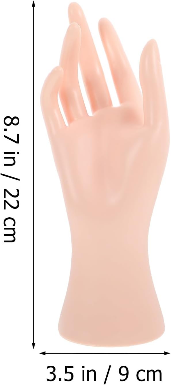 Hand Model Display Stand for Jewelry Collection Decorative Bracelet and Ring Storage Holder Skin Tone Mannequin Hand Stable Tabletop Organizer for Accessories