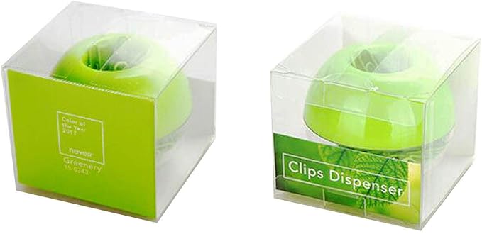 Lime Green Magnetic Paper Clip Holder，100pcs Paper Clips 28mm(1.1") Cute Office Supplies for Desk Organizer