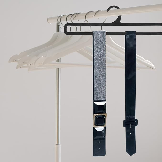 Healifty Multifunctional Clothes Rack Plastic Hanger for Closet Storage Tie Belt Scarf Organizer Lightweight Compact 11.02X3.14X0.19In