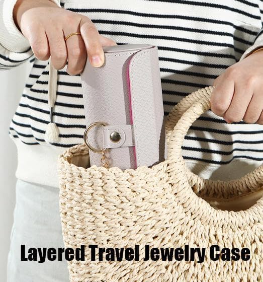 Travel Jewelry Case Elegant Layered Storage for Women Three Layer Jewelry Box in Purple Ideal for Organizing Accessories Travel Jewelry Organizer