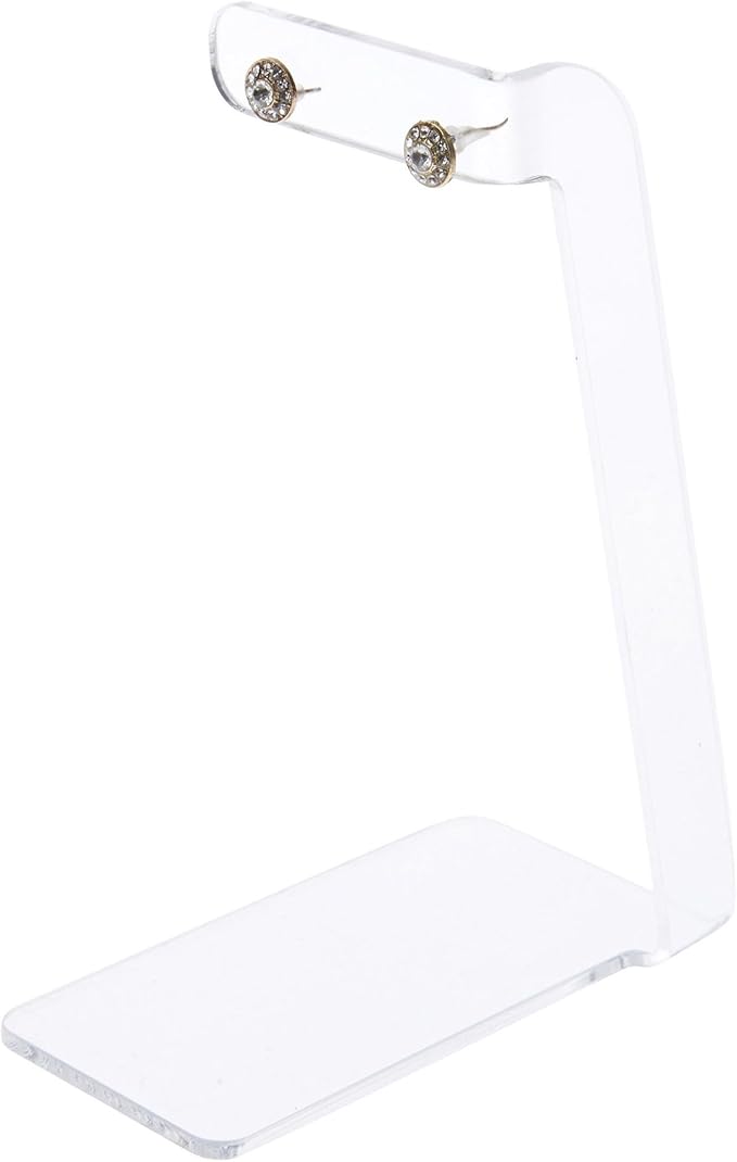 Plymor Clear Acrylic Signpost-style Pair Hanging Earring Display Stand, 2.375" W x 4" D x 6" H