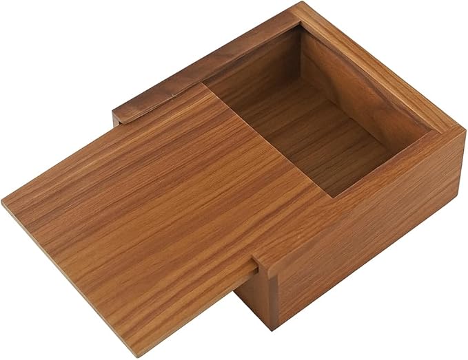 3.7" x 3.7" x 1.6" Walnut Jewelry Box for Rings, Earrings, Keepsakes | Wedding Gift, Elegant Present | Handcrafted Wood Box