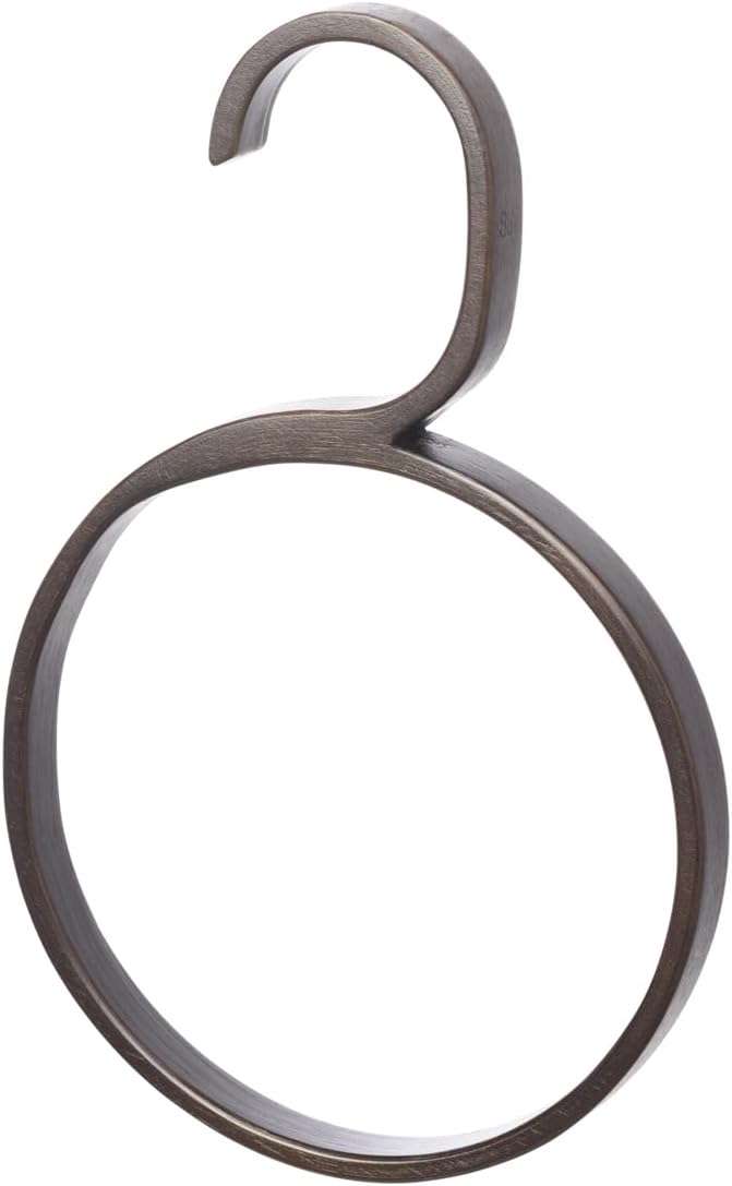 GUDEE CAKON Bamboo Circle Hanger Scarf Rack, Stylish and Durable Organizer for Scarves and Accessories (Brown)