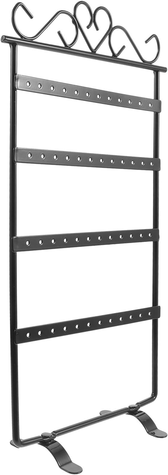 Luxshiny Metal 48-hole Earring Stand Jewelry Display Rack Organizer Black Iron Jewelry Storage Holder for Earrings and Studs Bedroom Accessory Organizer