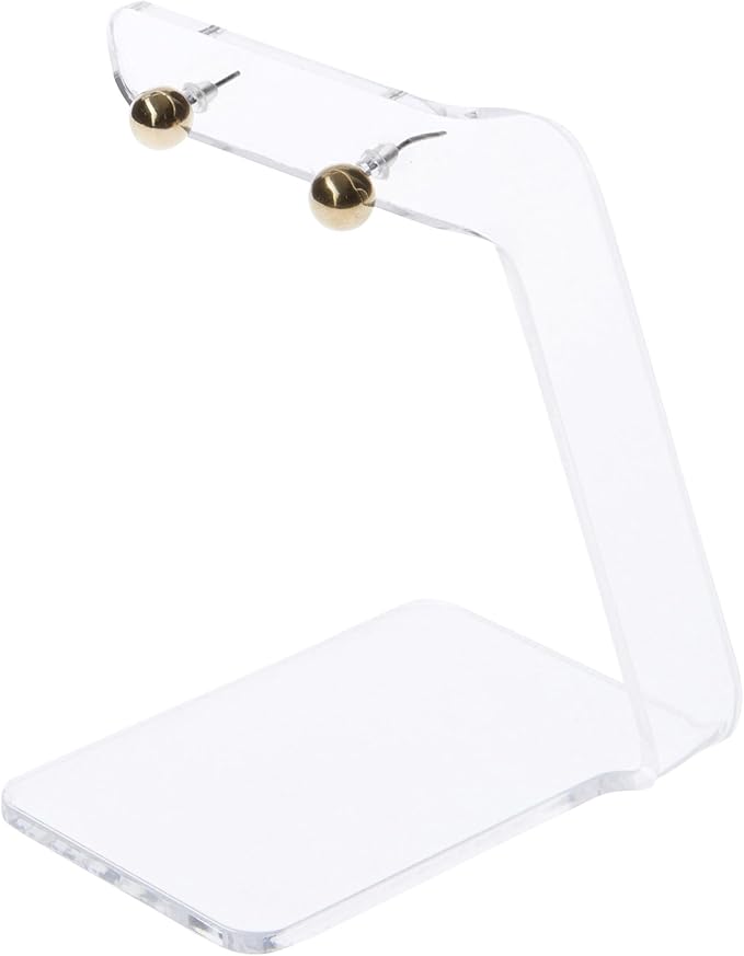 Plymor Clear Acrylic Signpost-Style Pair Hanging Earring Display Stand, 2.375" W x 3" D x 4" H (2 Pack)