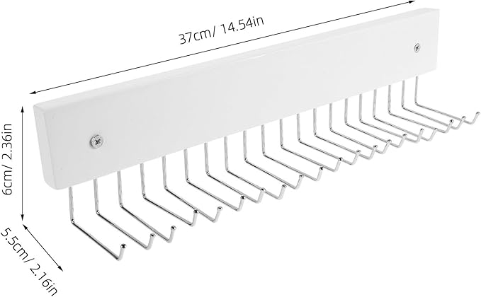 TOYANDONA Wall-Mounted Rotating Strap and Tie Rack Organizer, Beech Material Strap Storage Hanger with Hooks for Closet and Entryway, Space-Saving Accessory Organizer for Men and Women