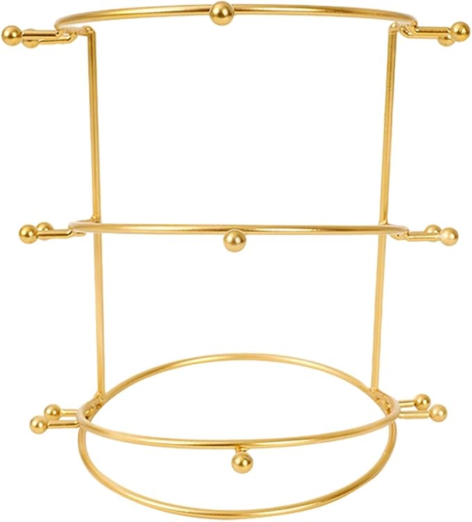 Wedding Tiara Holder, Tiara Display Stand, Metal Headband Organizer, Bridal Headband Display for Women Show, Gold 3 Tier