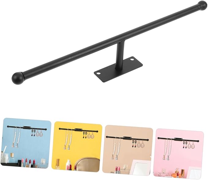 Cabilock Wall Mounted Jewelry Organizer Hangable Necklace Rack with Hooks Storage Shelf for Earrings and Bracelets Decorative Jewelry Display for Home