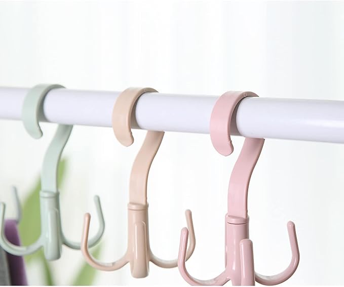 2PCS Rotating Handbag Hanger, 360 Degree Rotating Closet Organizers with 4 Claws, Scarf Tie Rack Hooks for Belts 4 Colors, Multifunctional Closet Handbag Hook Scarf Hanging Rack for Bedroom(Blue)