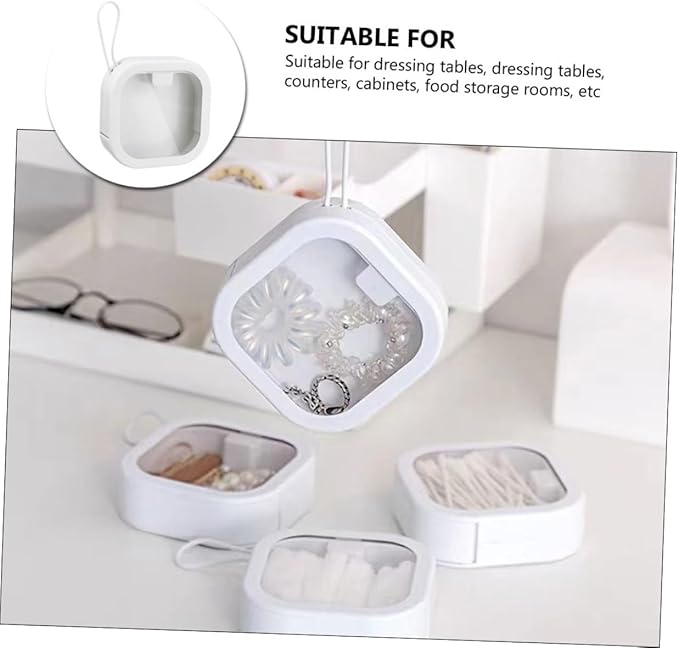 Hair Clip Organizer Portable Hair Tie Holder Abs Tpe Travel Container Lid