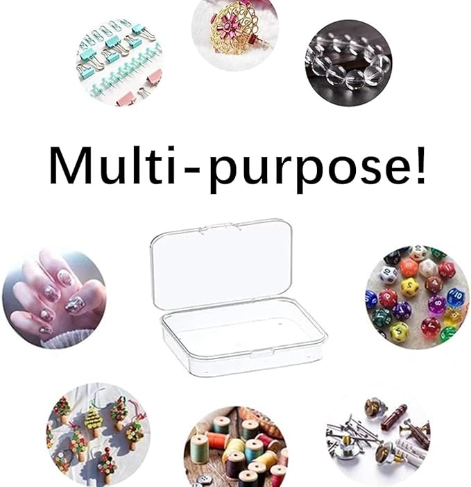 10Pcs Mini Plastic Storage Containers Box with Lid, Clear Rectangle Box,Clear Plastic Gift Box with Lids for Bead, Jewelry, Office Supplies Small Items, Crafts Accessories