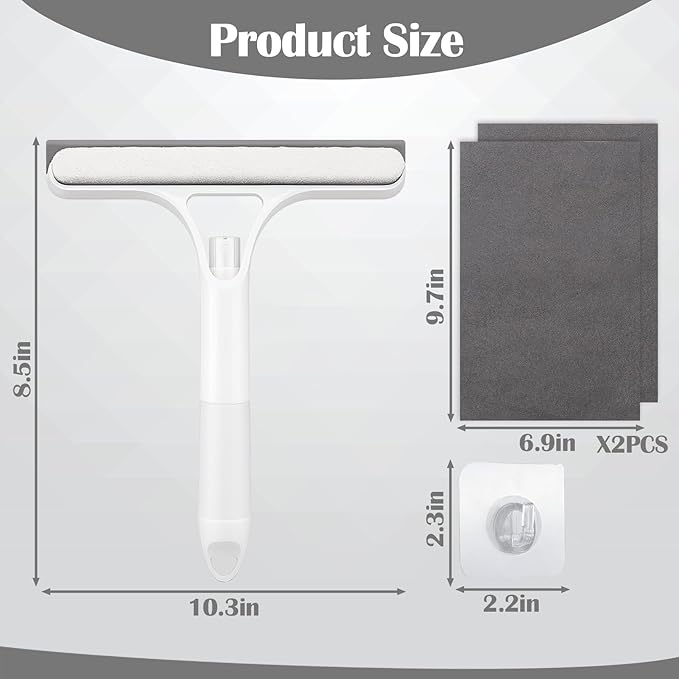 XANGNIER Window Cleaner Tool Kit,2025 3 in 1 Window Cleaning Scraper with Spray,Thickened Magic Cleaning Cloth,Window Scrubber Cleaning Squeegee for Glass,Mirror,Shower Doors,Car Windshields(White)