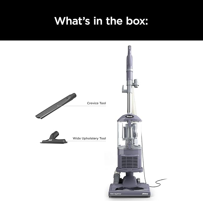 Shark NV352 Navigator Lift Away Upright Vacuum, Hepa Filter, Anti-Allergen Technology, Swivel Steering, Ideal for Carpet, Stairs, & Bare Floors, with Wide Upholstery & Crevice Tools, Lavender