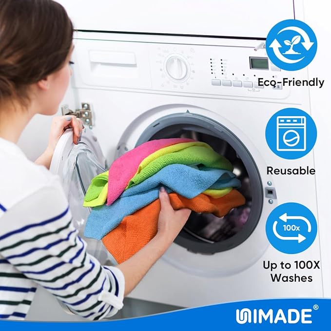 Microfiber Cleaning Cloth, 10 Pack Reusable Microfiber Towels for Cars Lint Free Cleaning Shop Towel Rags for Home Kitchen Automotive Bar Mechanic Restaurant Garage, 11.5"x 11.5", Multicolor