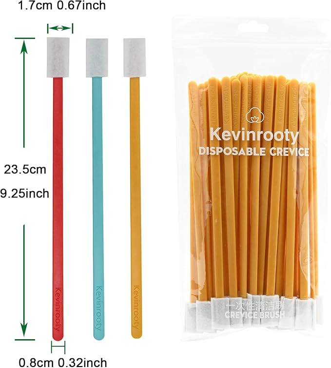 50PCS Crevice Cleaning Brush Tool Kit - Disposable Toilet Brush & Seat Cleaner (Yellow)
