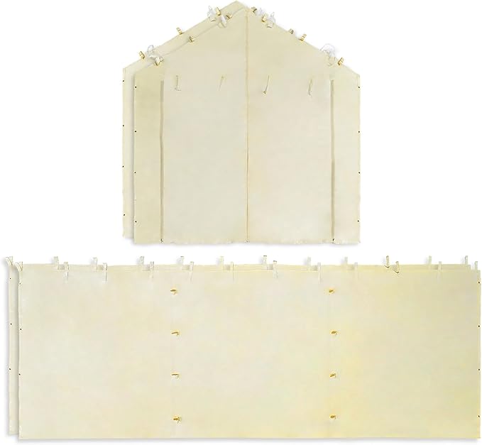 Caravan Canopy Tent Sidewalls for Mega Domain Carport with Straps, Ideal for Garage Storage, Inflatable Garage Covering, Tan (Sidewalls Only)