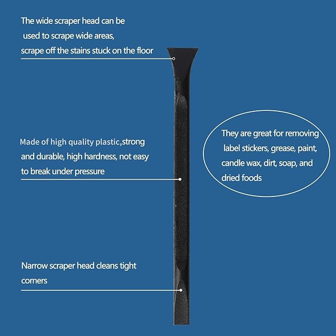 Tpyx Scraper Small Plastic Scraper Tool, Multi-Purpose Scraper Non-Scratch Cleaning Tool, Used in Narrow Spaces and Gaps, Perfect for Removing Oil Stains, Labels, Food, Dirt, Paint, Etc. (6pcs)