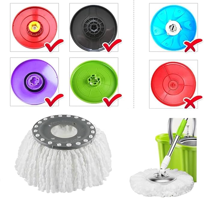 YWSHF 5 PCS Spin Mop Heads Replacement Refill for Old Hurricane Mr.Clean 360 Spin Magic Rotating Round Mop Microfibre Universal Spin Mop Heads Clean Mop Head Refill for Standard Mops (White-5PCS)
