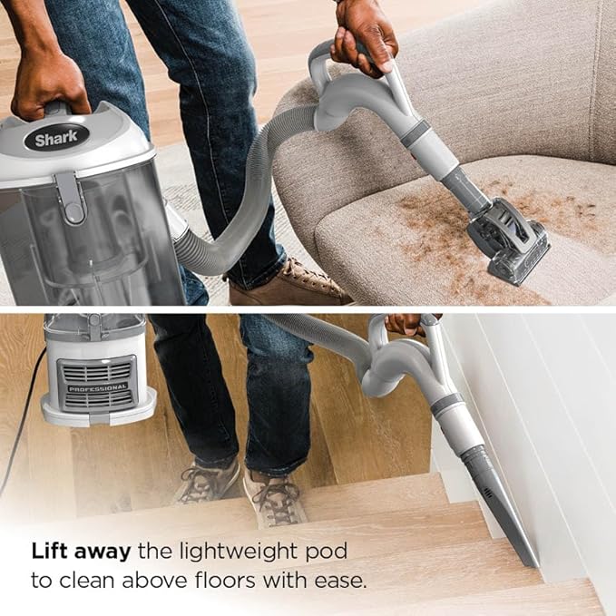 Shark | Upright Vacuum Cleaner | Navigator Lift-Away | Swivel Steering | HEPA Filter | Vacuum for Pet Hair | Crevice Tool & Dusting Brush Included | For Carpets & Hard Floors | White/Silver | NV356E