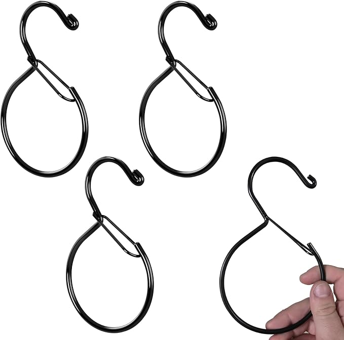 4 PCS Metal Belt Hanger, Black Iron Multipurpose Closet Hangers, Space Saving Belt Organizer for Ties, Scarfs, Baseball Hats, Purses & Accessories