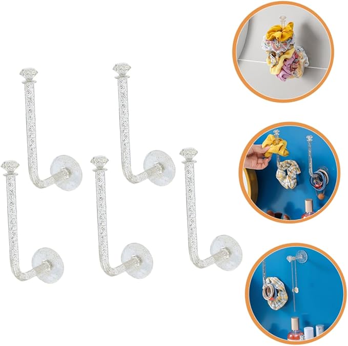 Healifty 5Pcs Adhesive Scrunchie Holders Hair Accessories Organizers Wall Mounted Storage for Hair Ties Headbands Jewelry Hooks Versatile Design for Home Use