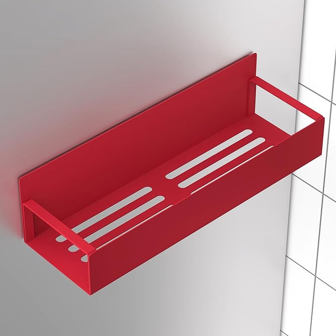 4 Pack Magnetic Spice Storage Rack Organizer for Refrigerator and Oven, Red Fridge Organizers and Storage