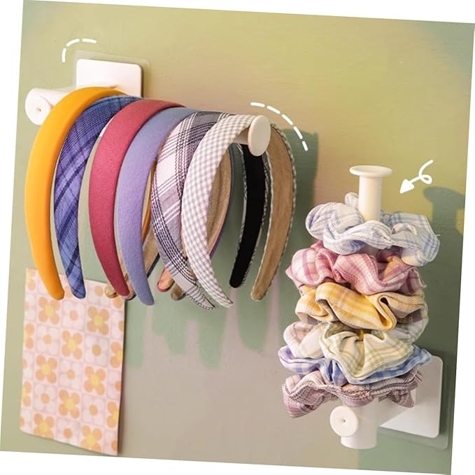 LIFKOME 2pcs Wall-mounted Hair Accessories Organizer Hook Storage for Hair Ties and Scrunchies Installation Stylish and Durable Design