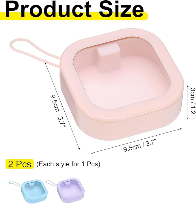 uxcell Hair Tie Organizer Boxes, 2 Pcs Hair Accessories Organizer, Portable Hair Tie Holder Organizer Can, Optimal Travel for Hair Tie, Hair clip, Hair Supplies, Blue/Purple
