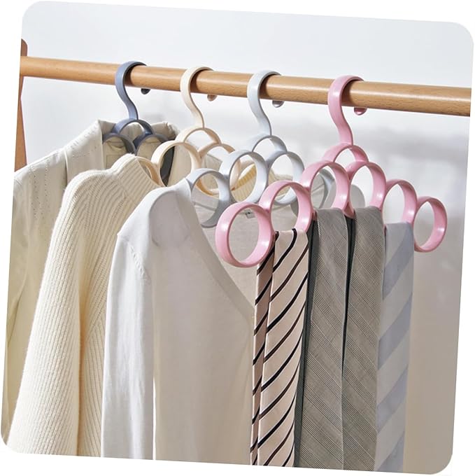 Plastic Multifunction Scarf and Tie Holder Space-Saving Closet Organizer for Accessories Belts Scarves and Ties Random Color Design
