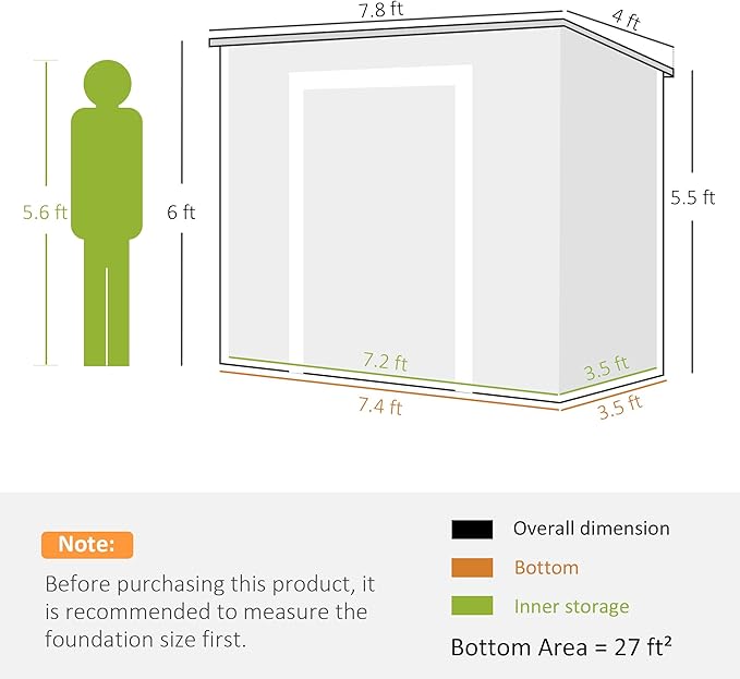 Outsunny 8' x 4' Outdoor Storage Shed, Waterproof Resin Plastic Shed with Floor, Window, Lockable Door and Vents, All-Weather Garden Tool Shed for Backyard, Patio, Lawn, Brown