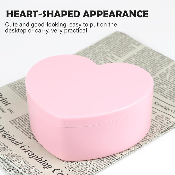 Heart Shaped Jewellery Box, Jewellery Organiser with Cosmetic Mirror, Jewellery Display Box for Girls＆Women