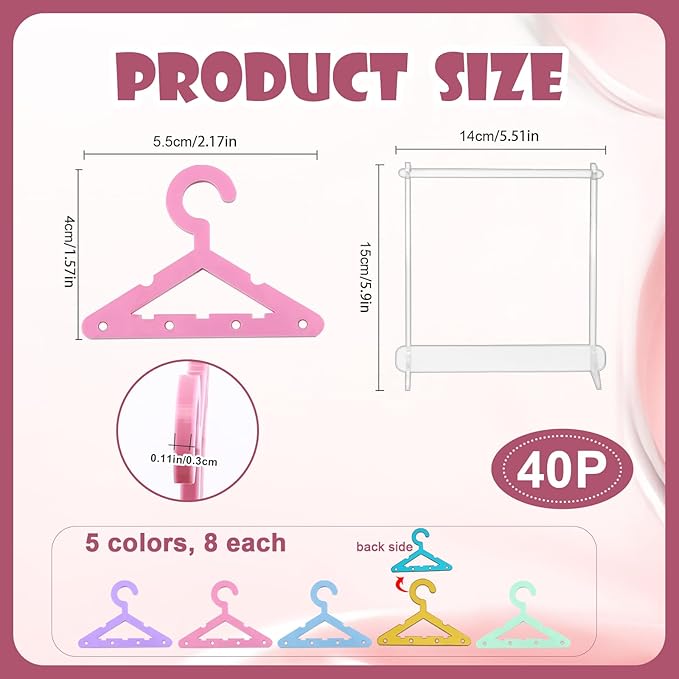 40pcs Colorful Acrylic Earring Hangers - Mini Jewelry Display Rack for Dangling Earrings, Organizer for Retail Store or Home Decor (Hanger+Floor Rack)