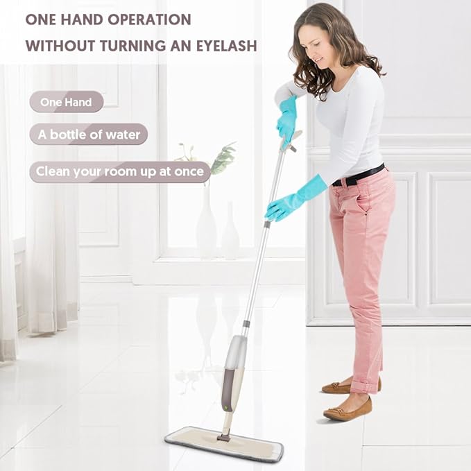 Spray Mops for Floor Cleaning: MEXERRIS Wet Mop with 3 Washable Pads for Swiffer Powermop - Floor Mop with Refillable Bottle - Home Commercial Dust Mops for Hardwood Laminate Ceramic Tiles