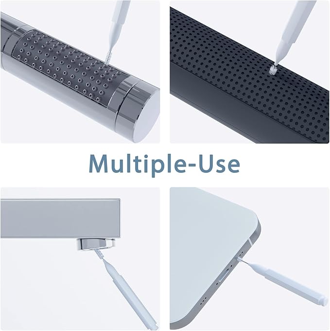 Shower Head Cleaning Brush for Small Hole,Multifunctional Shower Head Cleaner Tool Anti-Clogging Nozzle with Storage Boxes, Showerhead Cleaning Brushes Picks for Household Bathroom, White