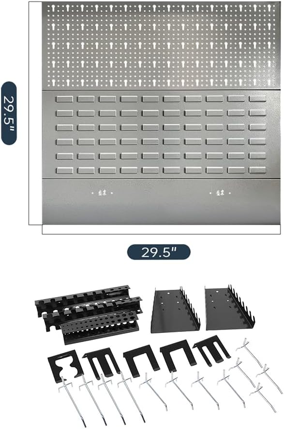 Garage Storage System with Rolling Tool Cart for Tool Organization, Free-Standing Tool Cabinet