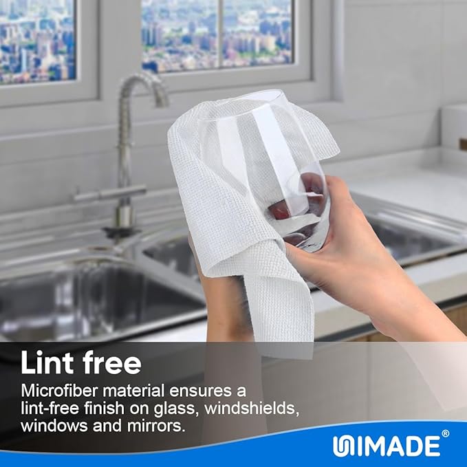 Microfiber Cleaning Cloth, 10 Pack Reusable Microfiber Towels for Cars Lint Free Cleaning Shop Towel Rags for Home Kitchen Automotive Bar Mechanic Restaurant Garage, 11.5"x 11.5", White
